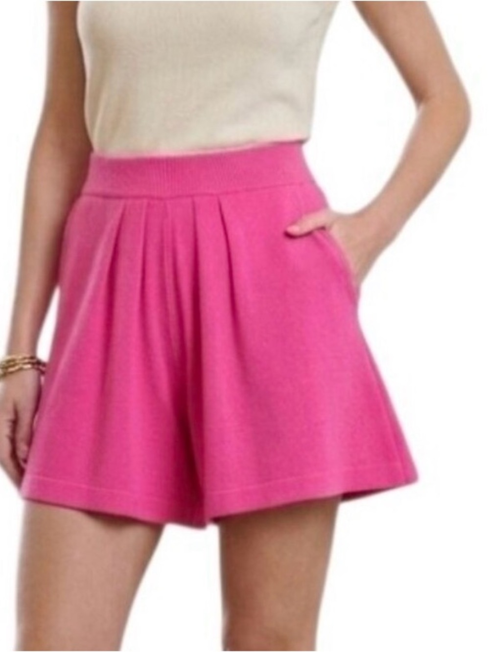 NWT Rare St John Collection Knit Shorts Santana Wool Blend 4 USA Bright Berry